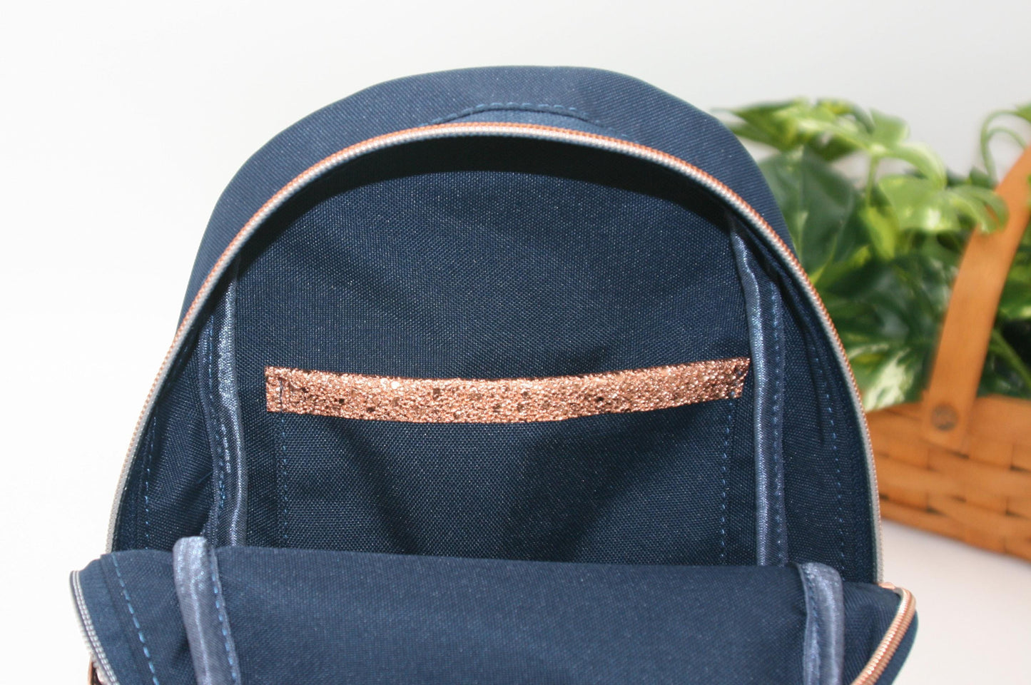 Exotic Elegance Rosie Sling – Green, Blue & Copper Exotic Skin with Navy & Metallic Copper Accents