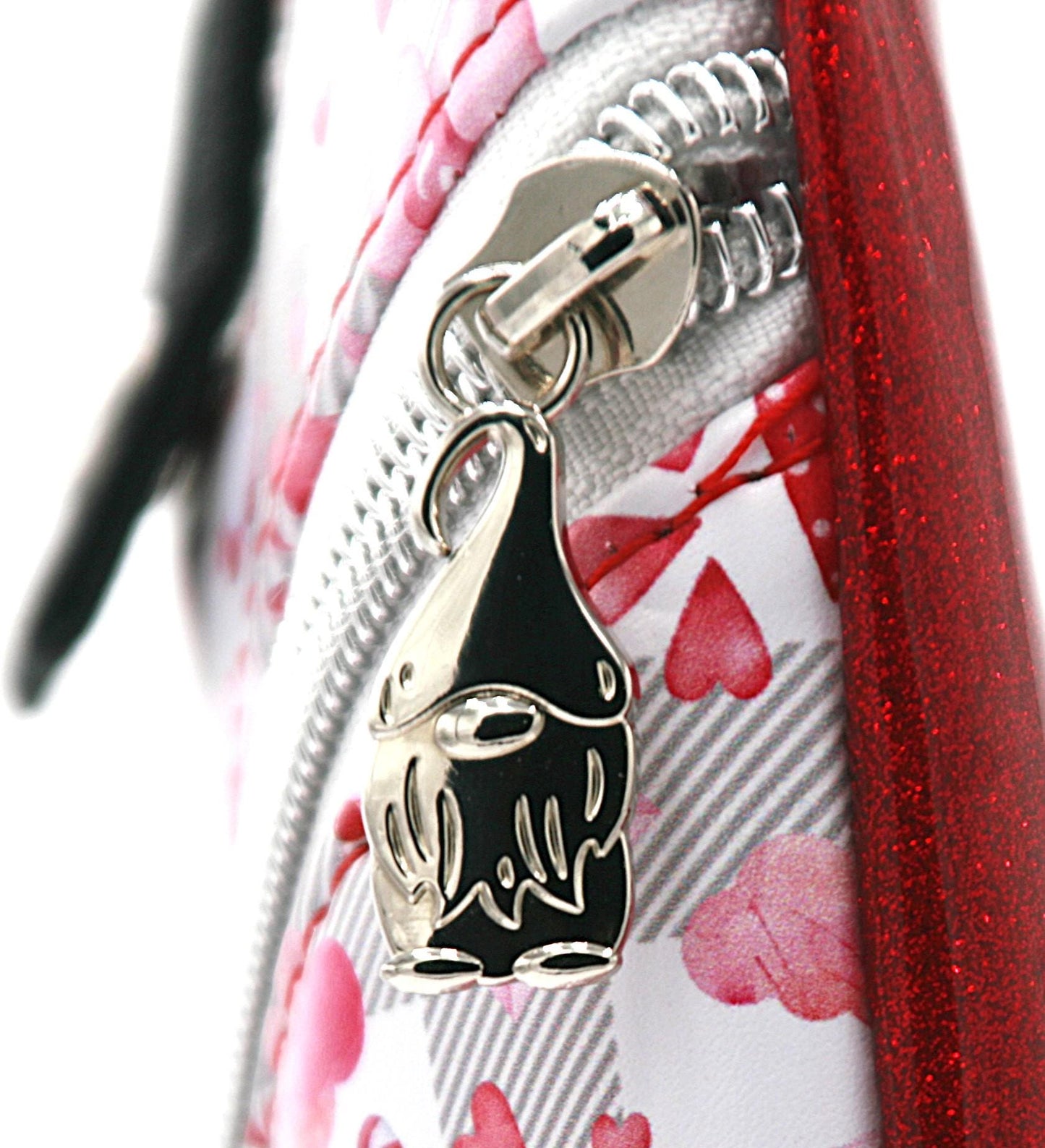 Valentine Gnome Mini Traveler Sling – Red & Pink Gnomes with Hearts & Glitter Vinyl