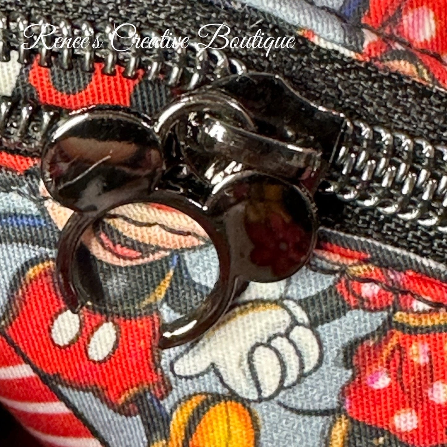 Enchanted Ears Embossed Mini Purse – Red & Black Mickey-Inspired Crossbody Bag with Gunmetal Hardware