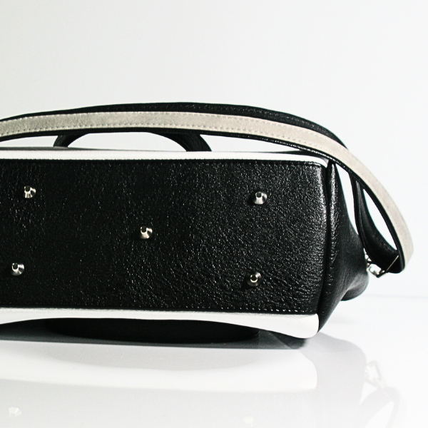 Frosted Obsidian Annette Tote ā White, Gray & Black Designer-Inspired Large Purse