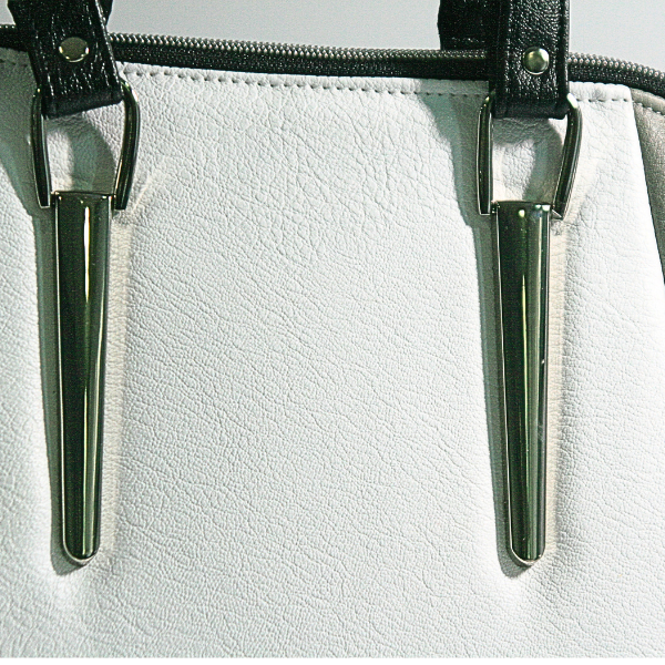 Frosted Obsidian Annette Tote ā White, Gray & Black Designer-Inspired Large Purse