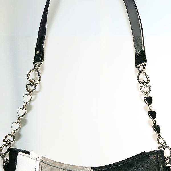 Frosted Obsidian Annette Tote ā White, Gray & Black Designer-Inspired Large Purse
