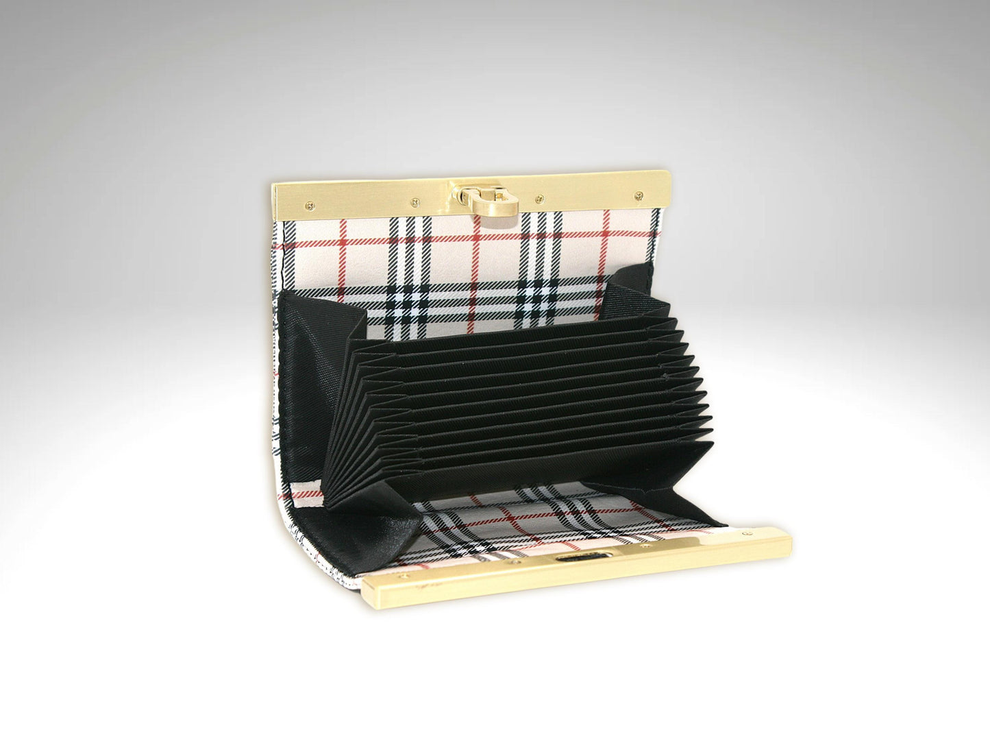 The inner pockets in the compact minimalist accordion wallet will hold lots of credit cards