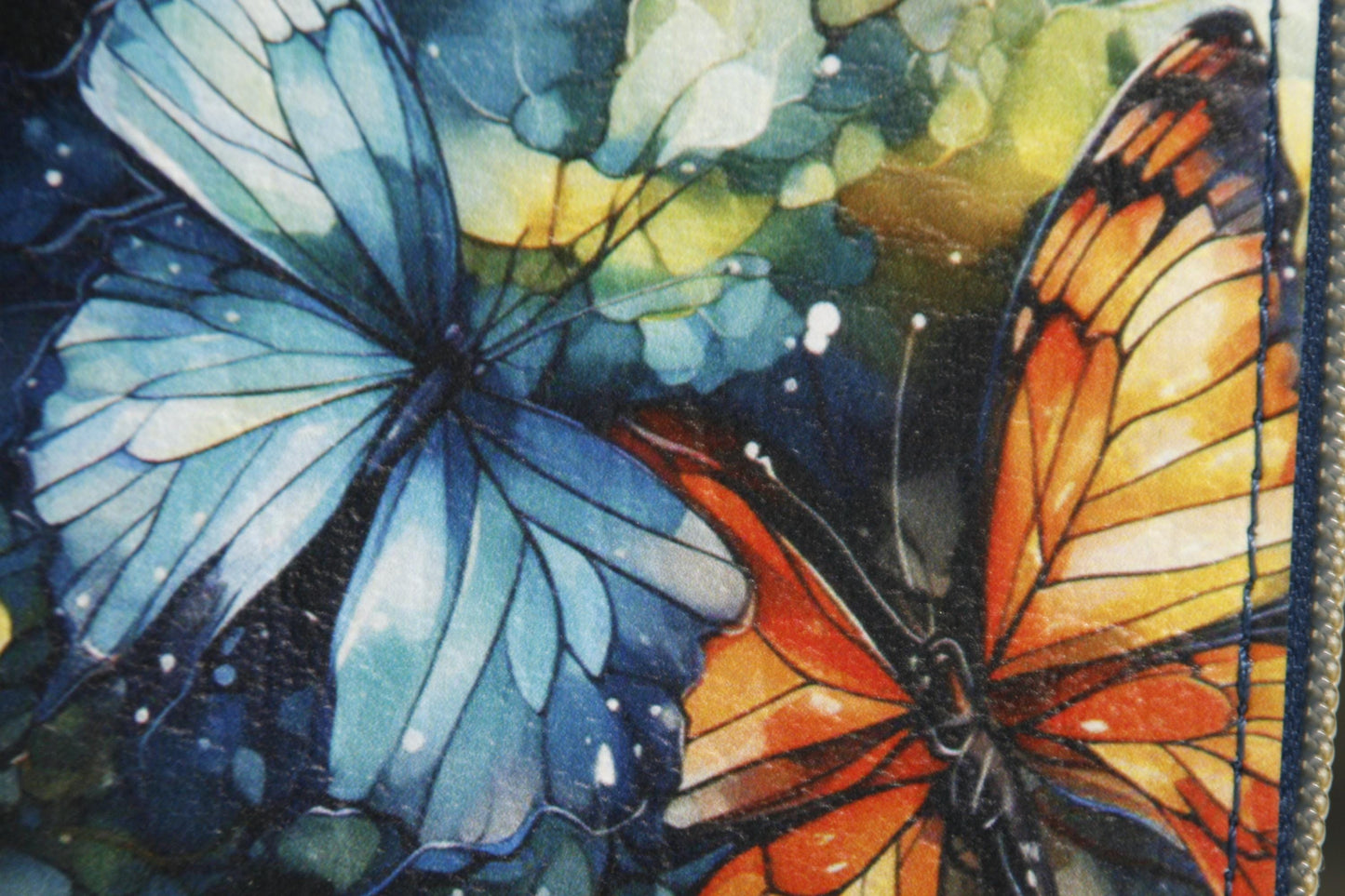 Blue butterflies and orange butterflies