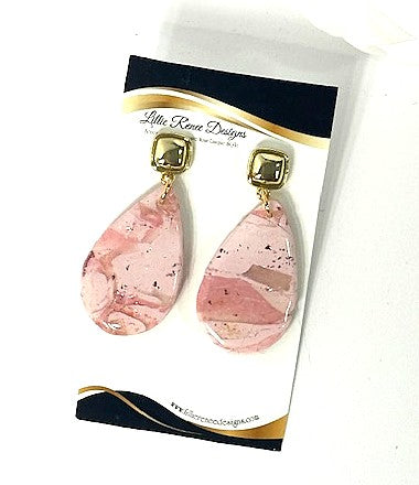 Passionate Pink Dangle Earrings – Gold plated post & Feminine Charm