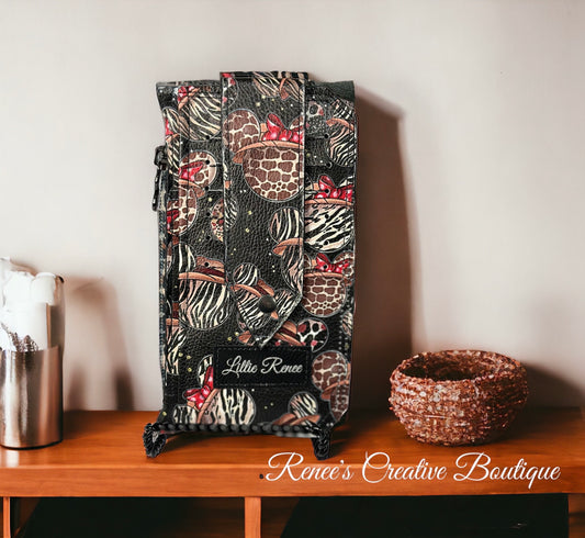 Safari Adventure Purse Pal Slim Wallet – Mickey-Inspired Animal Print Wallet with Card & Coin Pockets
