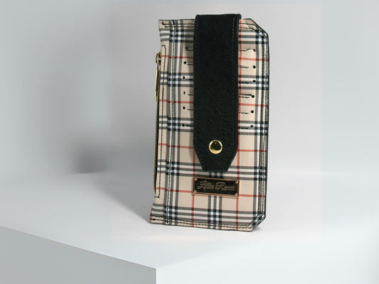 Sand Tartan Purse Pal Slim Wallet – Stylish Minimalist Plaid Wallet, Compact & Trendy Must-Have Accessory.  perfect gift.