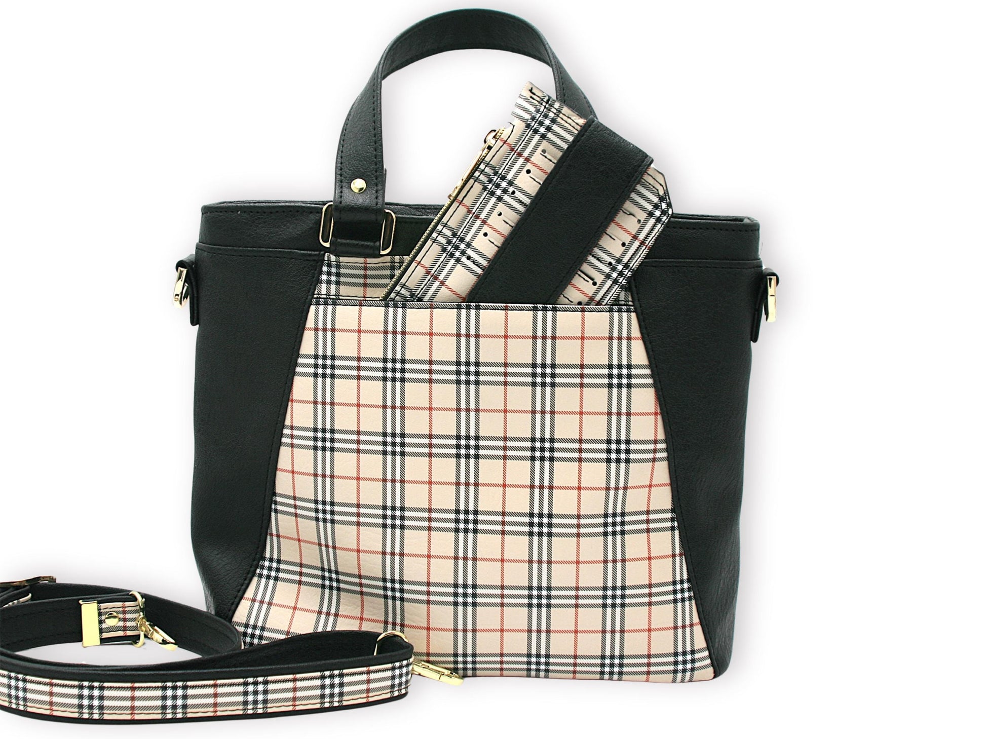 The back of the bag has a slip pocket large enough to hold a large phone or the purse pal wallet as shown