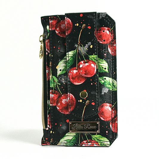 The popular Purse Pal slim wallet in our exclusive Cherries Jubilee Vinyl