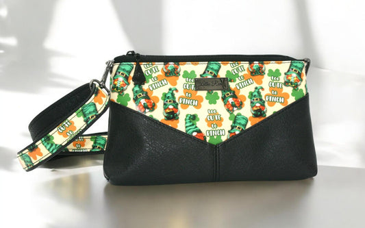 Green and orange Gnome Bag in St. Patrick's Day vinyl