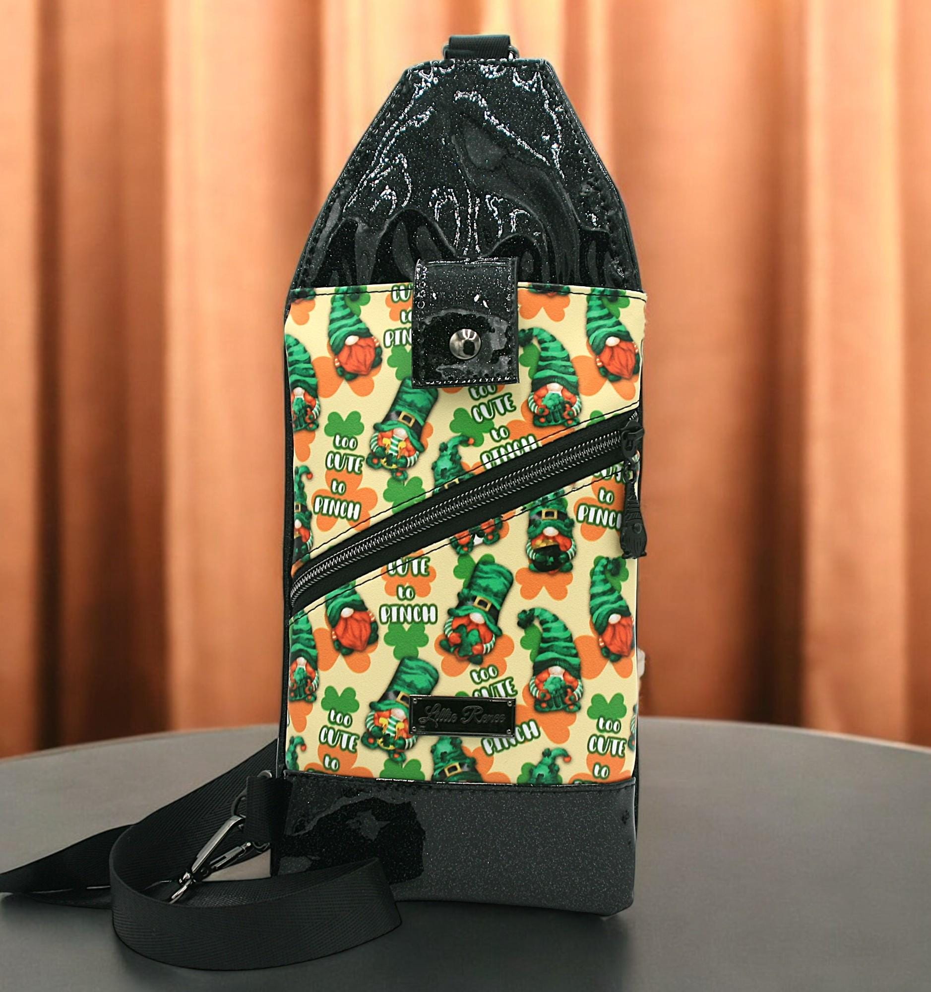 Mini traveler in green and orange st. patrick's day gnomes. 