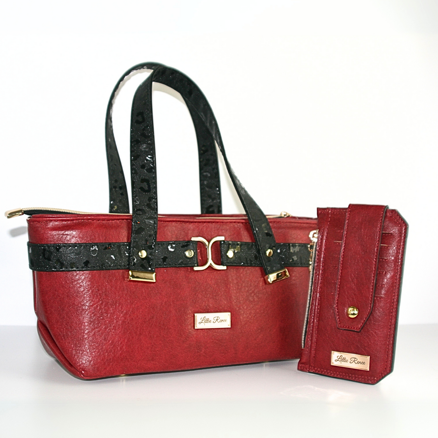 Ravishing Red Purse Pal Slim Wallet – Sleek Red Faux Leather with Gold Hardware