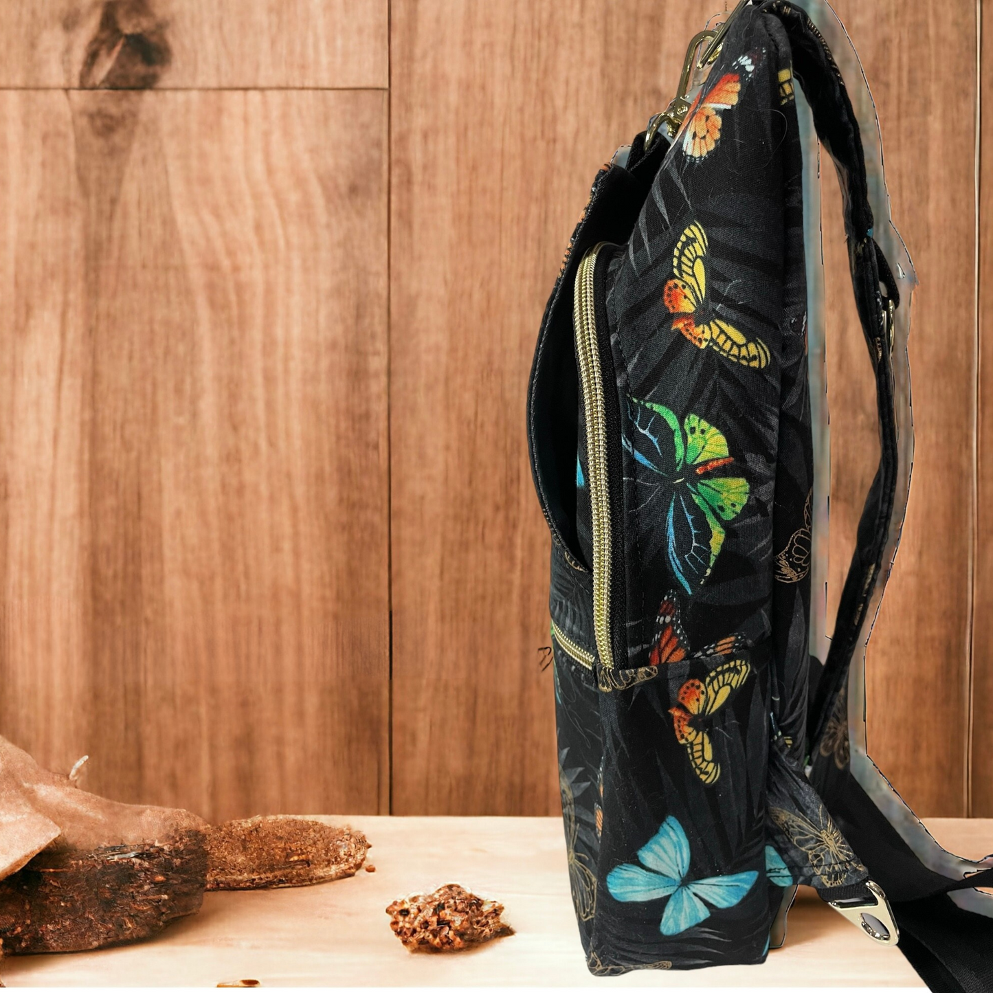 Butterfly Sling Bag with Front and Back Zipper Pockets, – A Unique Handmade Purse for Everyday Use.