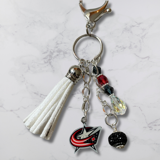 Hockey Team Purse Charm – Sparkling Swarovski Crystals & Gemstone Bag Jewelry