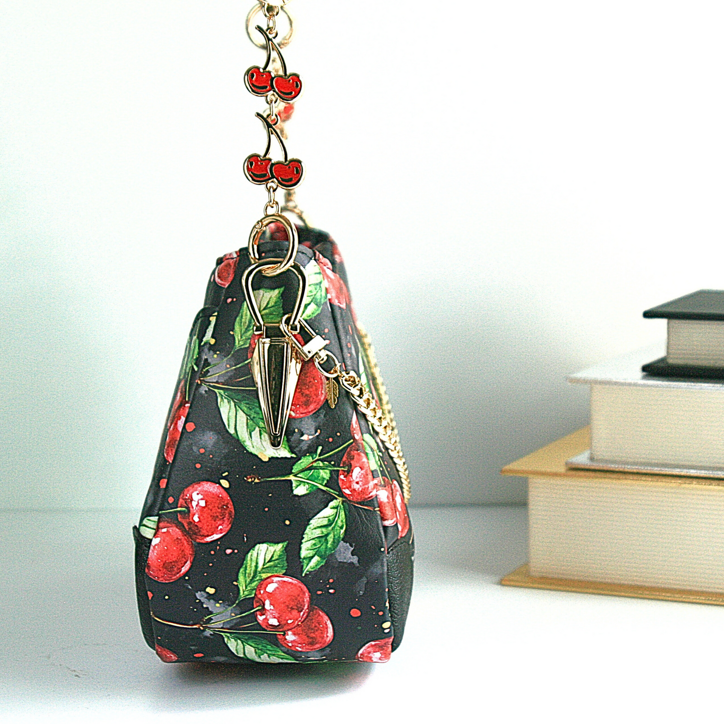 Cherries Jubilee Annabelle Crossbody Bag with Gold Anchor Connectors